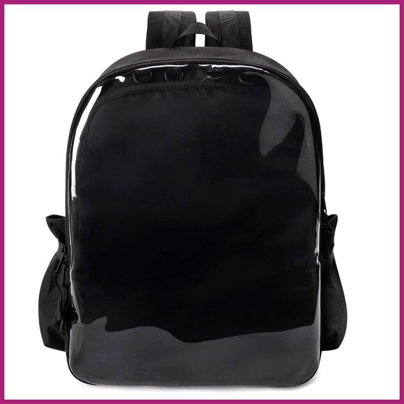 Canvas Ita Backpack with Clear Pin Display Window for School Cosplay